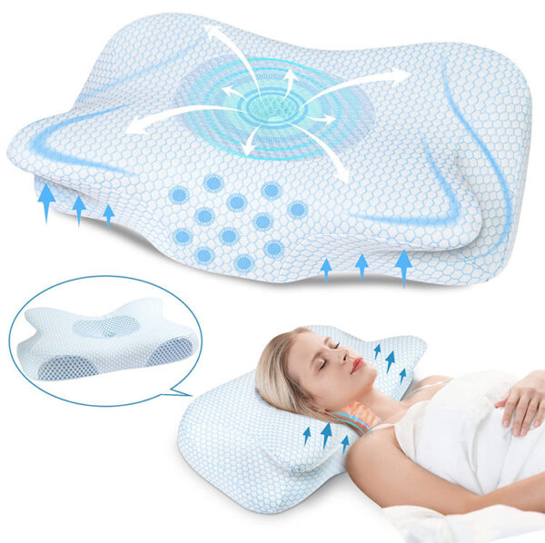 Memory Foam Butterfly Horn Pillow Sleep Neck Pillow Zero Pressure - Image 3